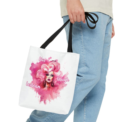 live laugh lesbian tote bag, small