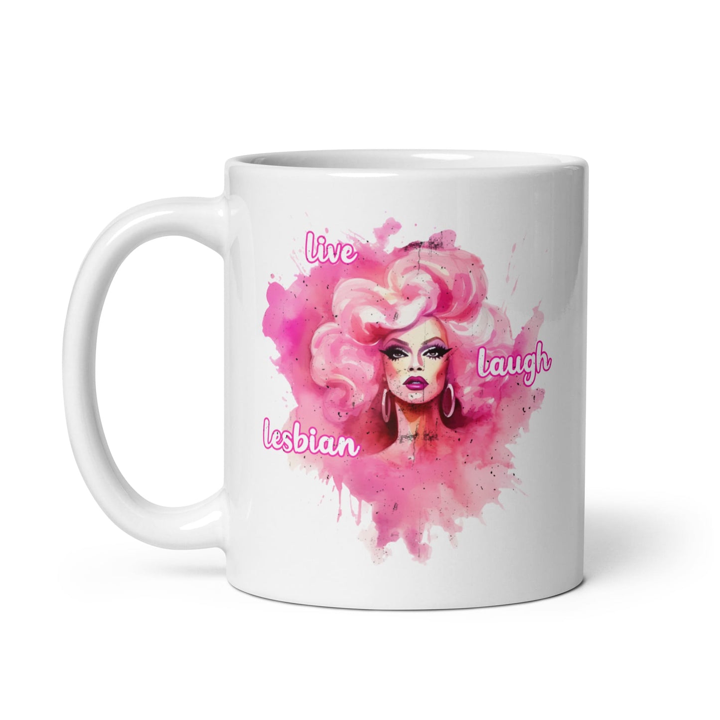 live laugh lesbian coffee or tea mug left