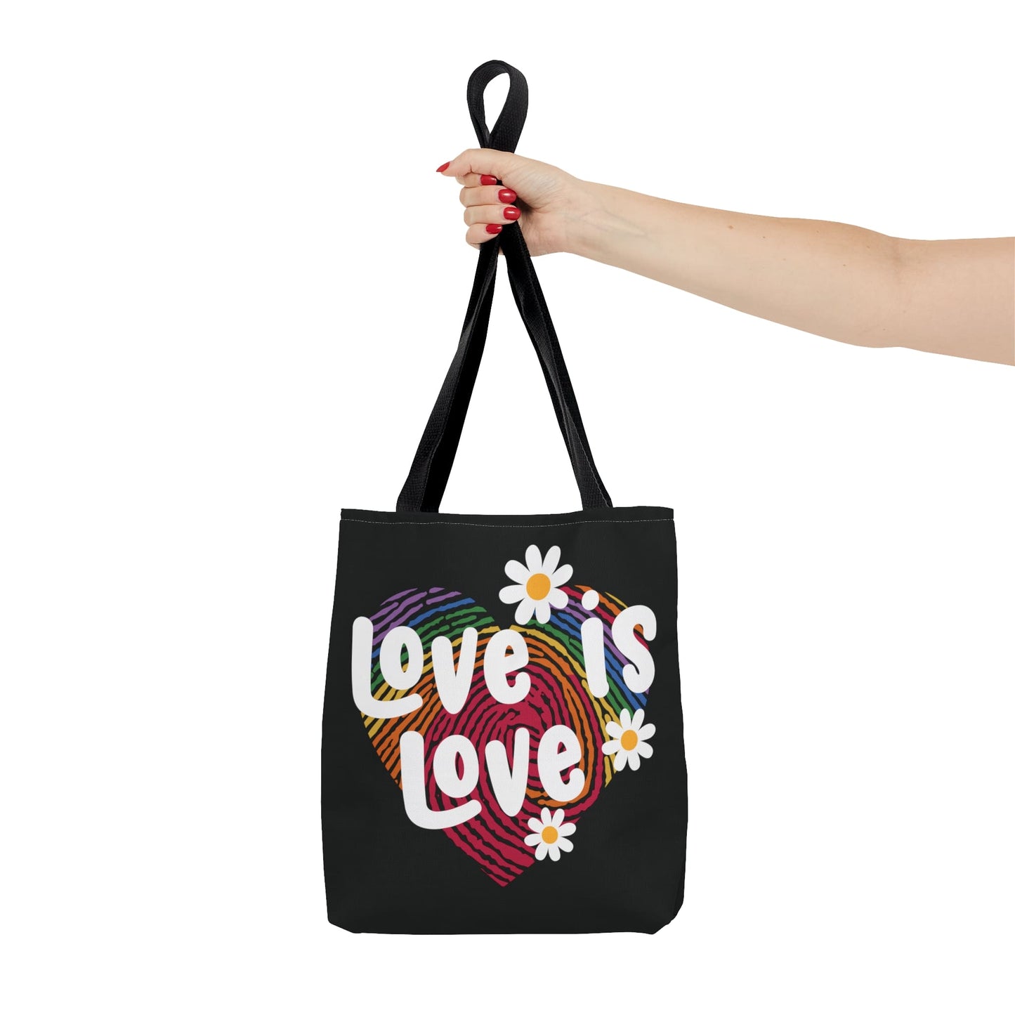 LGBT pride tote bag, love is love bag, small