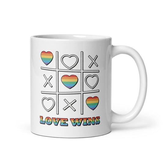 LGBT mug, love wins pride coffee or tea cup