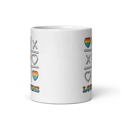 LGBT mug, love wins pride coffee or tea cup middle