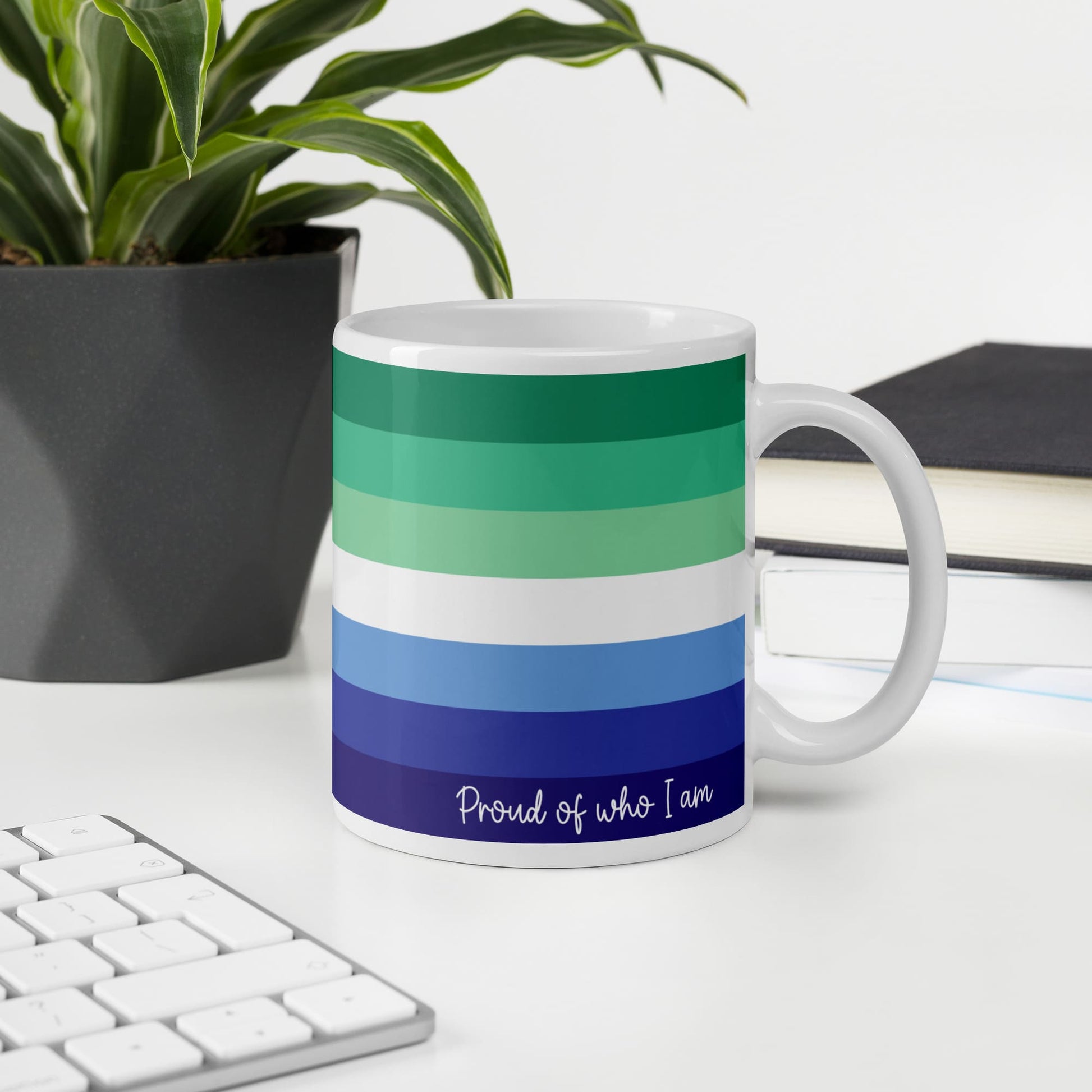 gay mlm coffee mug on desk