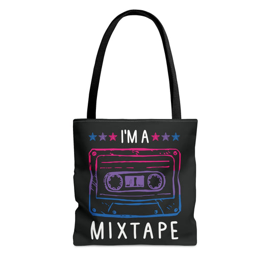 bisexual tote bag, mixtape bi pride bag