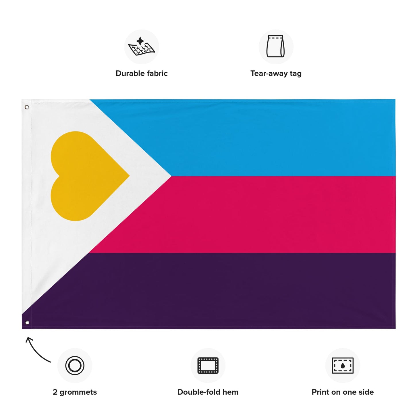 New polyamory flag wall tapestry, properties