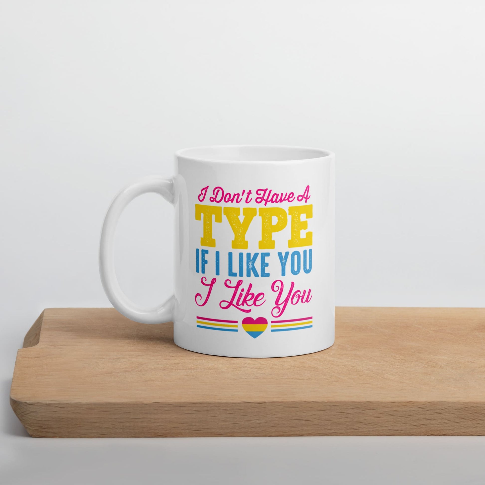 pansexual mug, funny pan pride coffee or tea cup on table