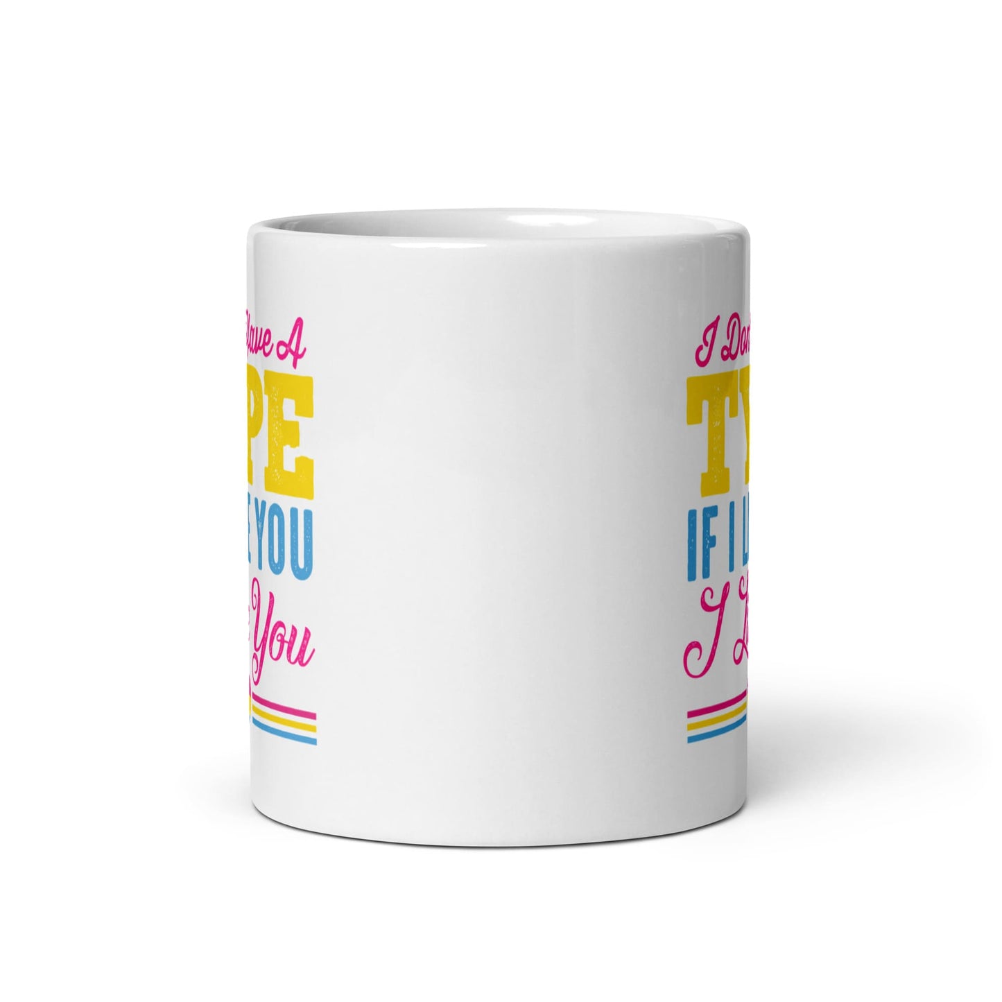 pansexual mug, funny pan pride coffee or tea cup middle
