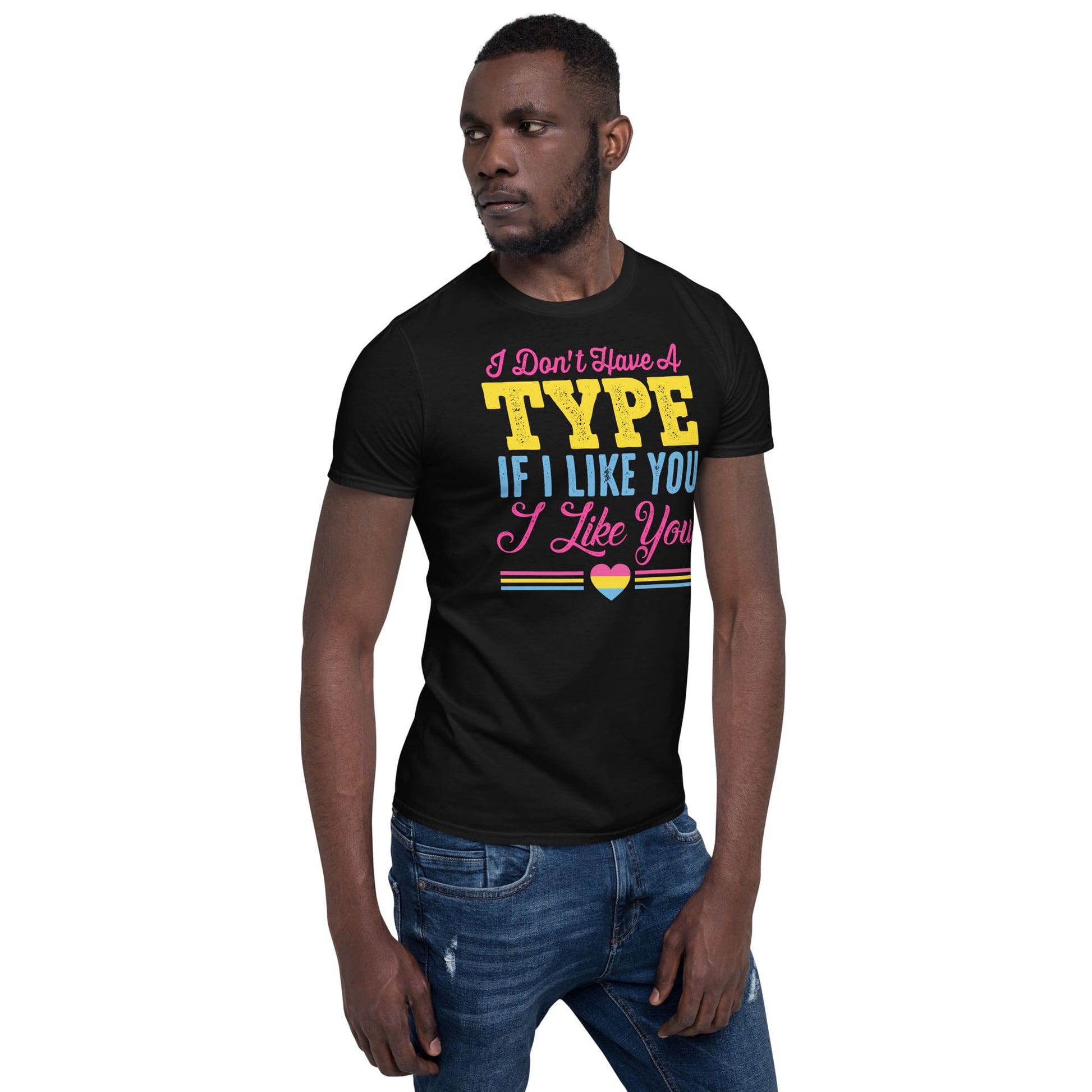 pansexual shirt, funny pan pride tee, model 1