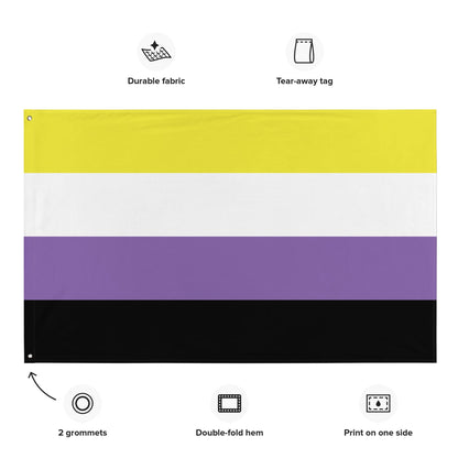 Nonbinary flag wall tapestry, properties
