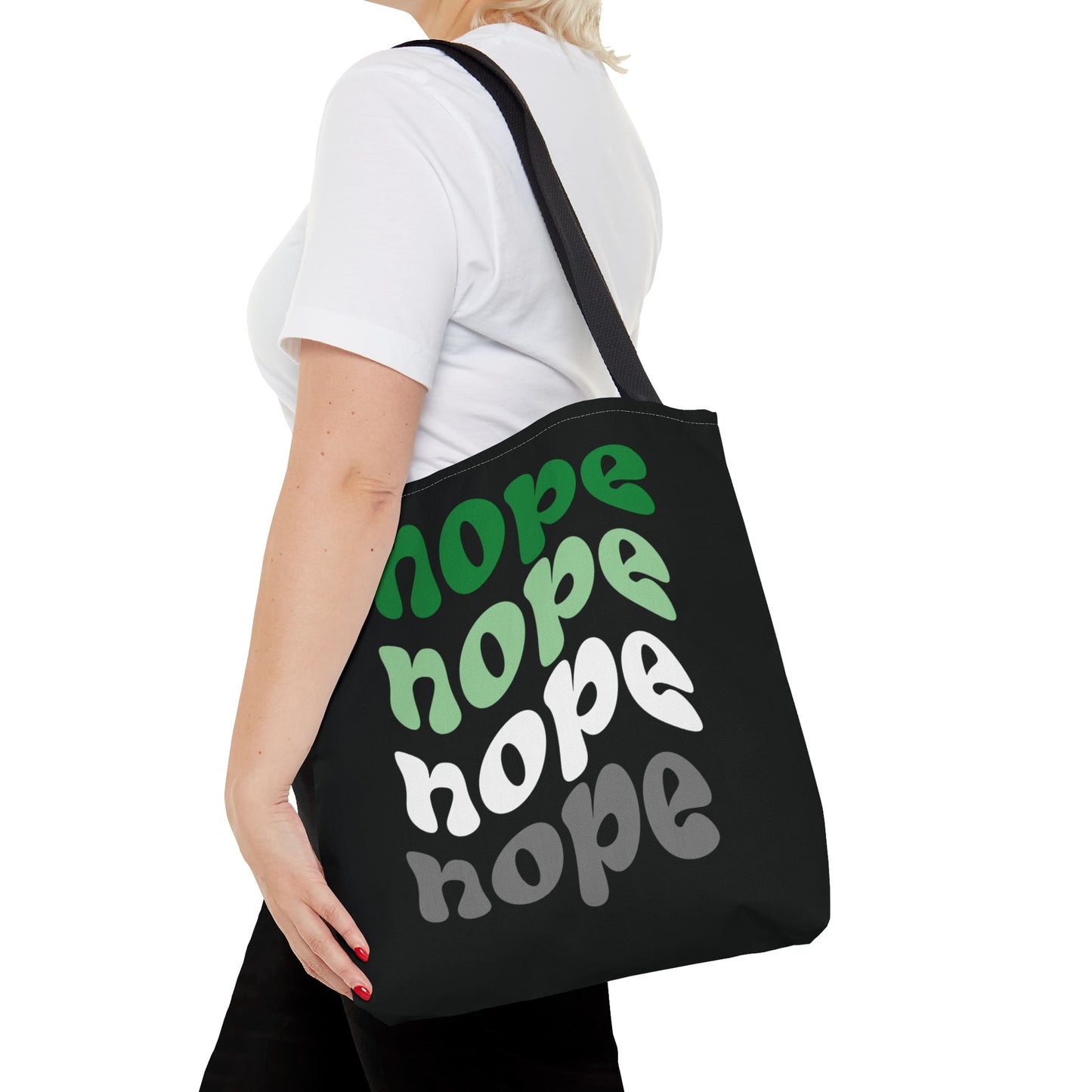 aromantic tote bag, funny nope aro pride bag, medium