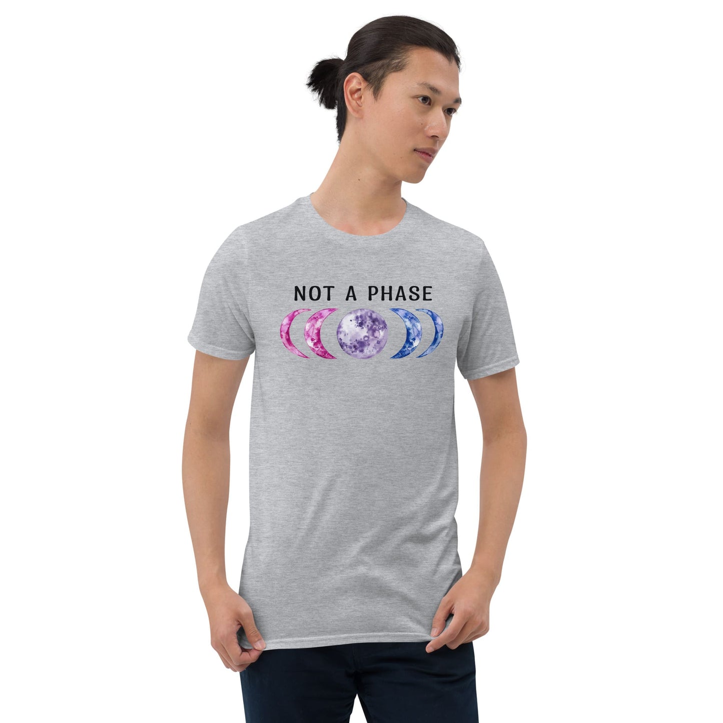 bisexual shirt, not a phase moon phases bi pride, model 1