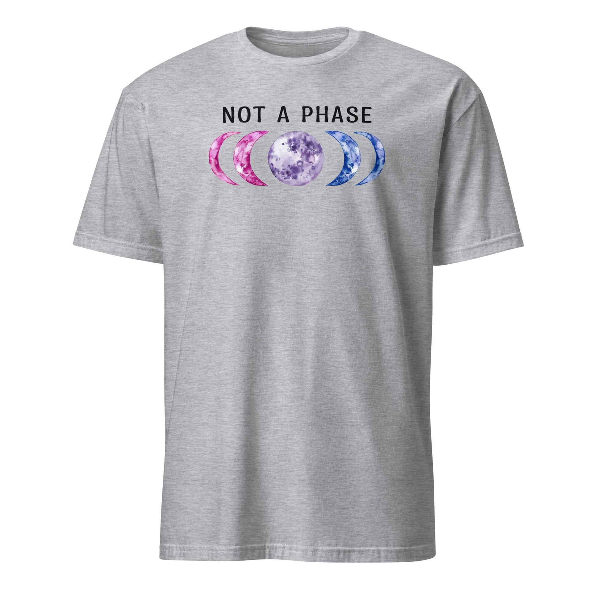 bisexual shirt, not a phase moon phases bi pride, grey