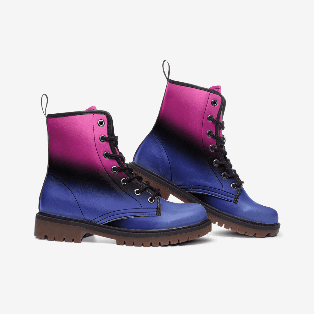 omnisexual shoes, omni pride combat boots, side
