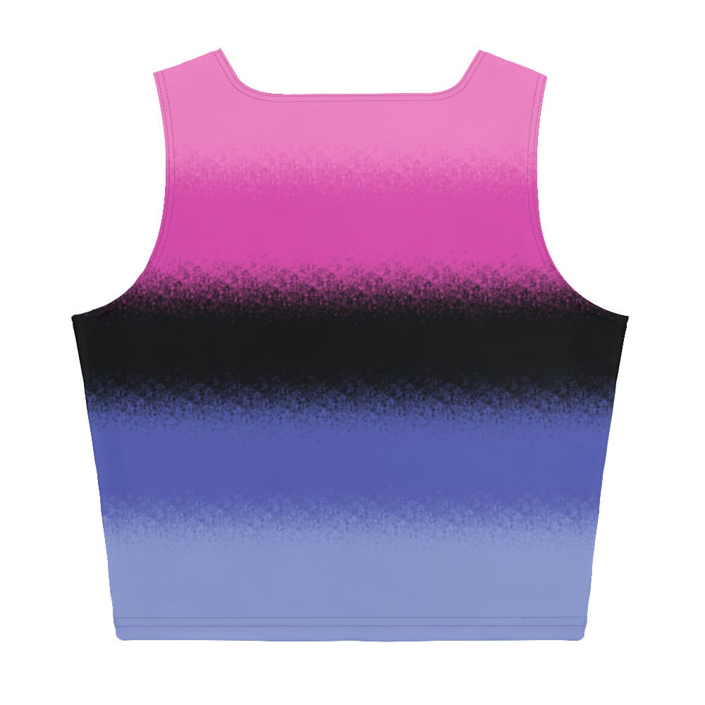 omnisexual crop top, omni pride tank, flatlay back