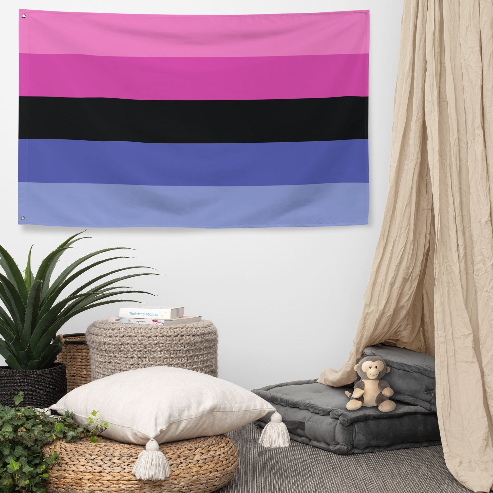 Omnisexual flag wall tapestry, in use