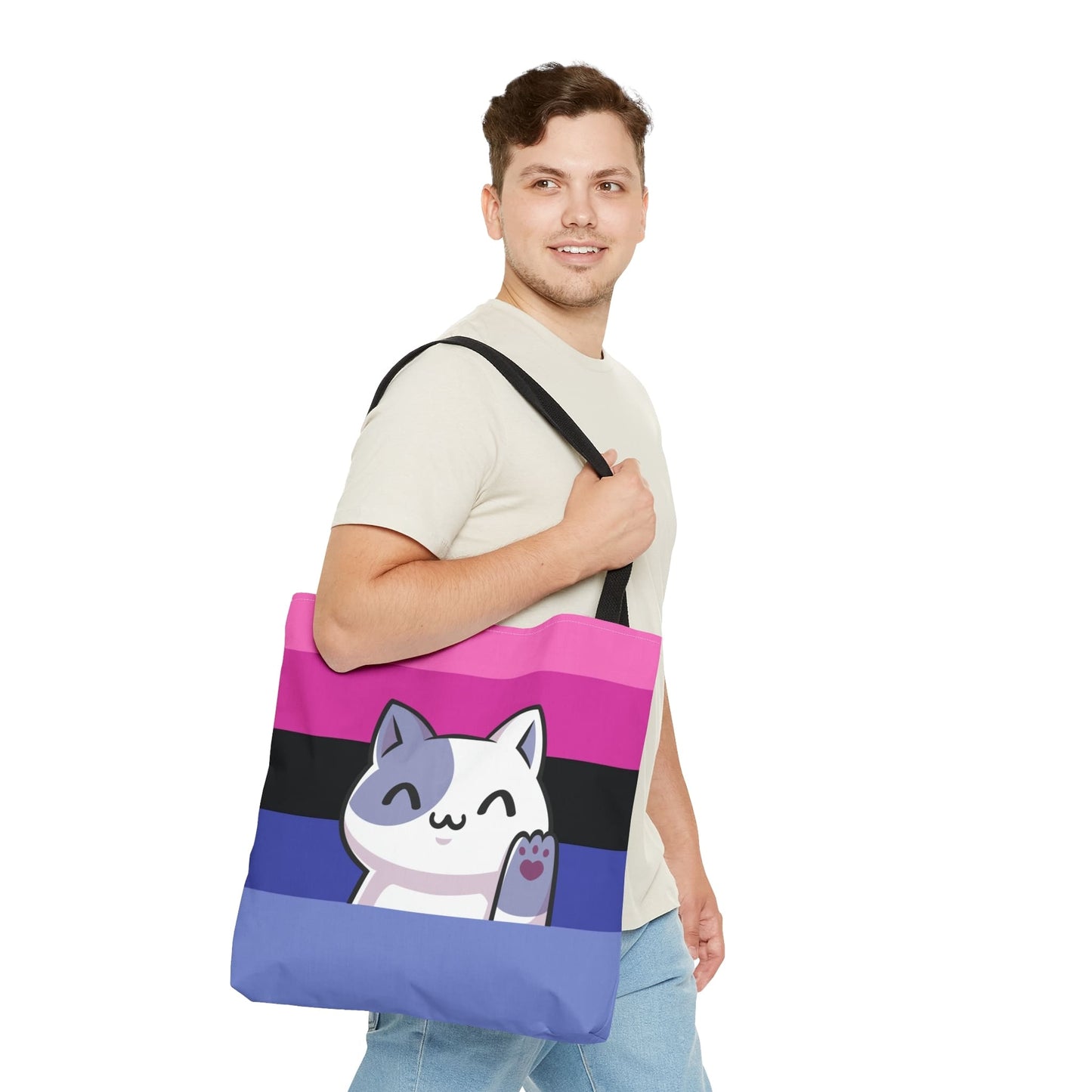 Omnisexual tote bag cute cat, large
