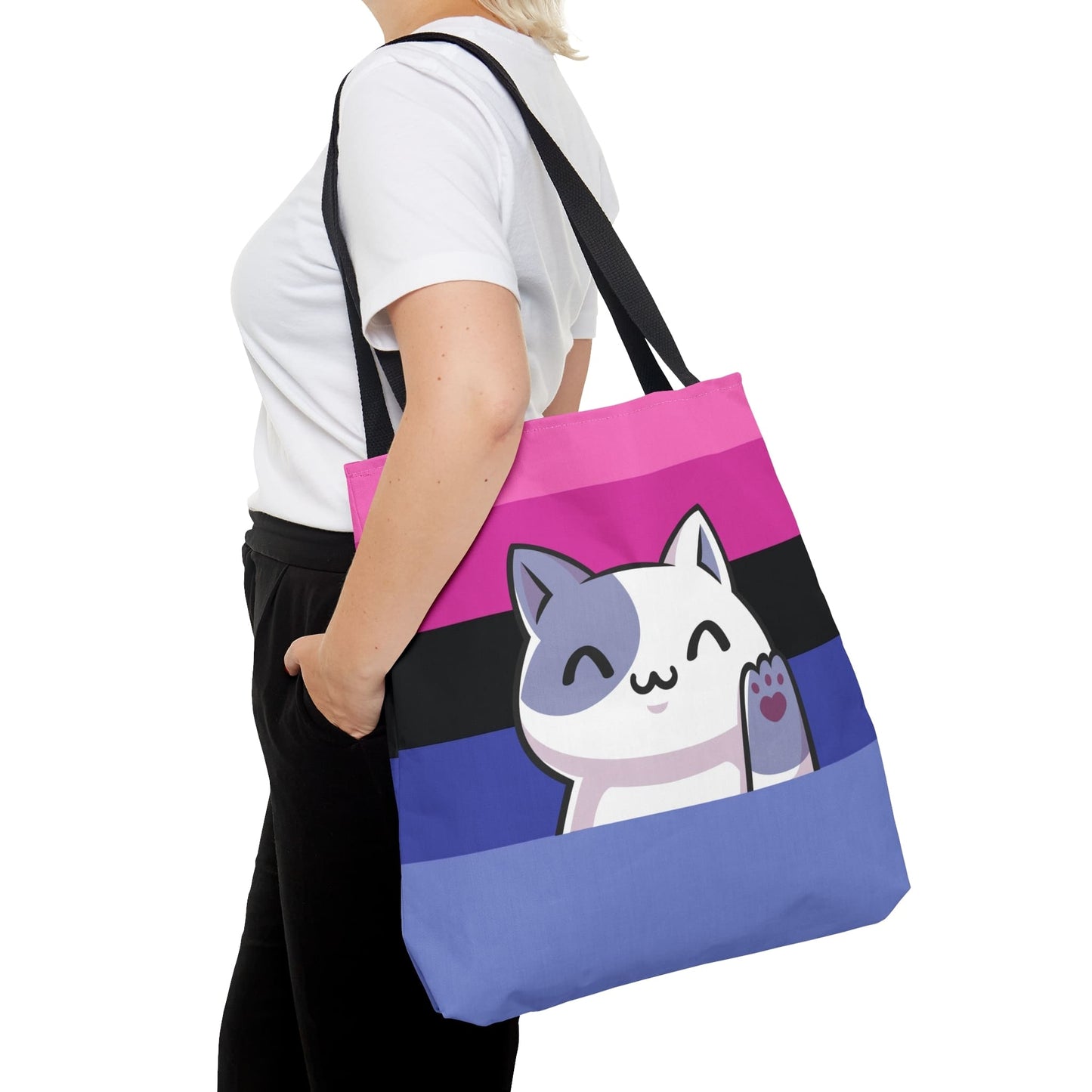 Omnisexual tote bag cute cat, large