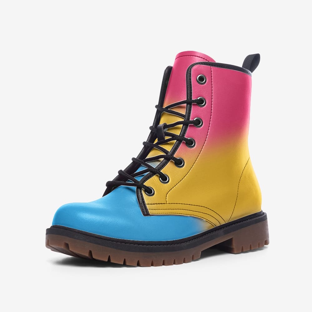 pansexual shoes, pan pride combat boots
