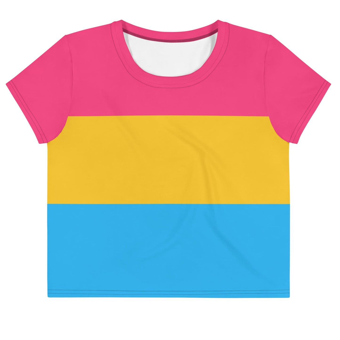 pansexual crop top, flatlay front