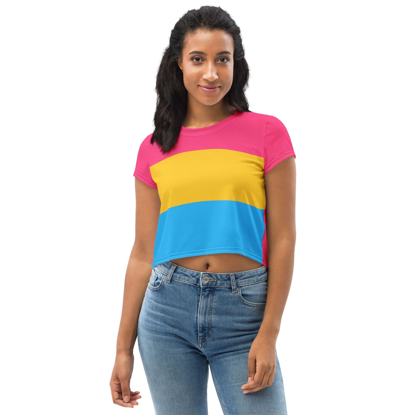 pansexual crop top, model 2
