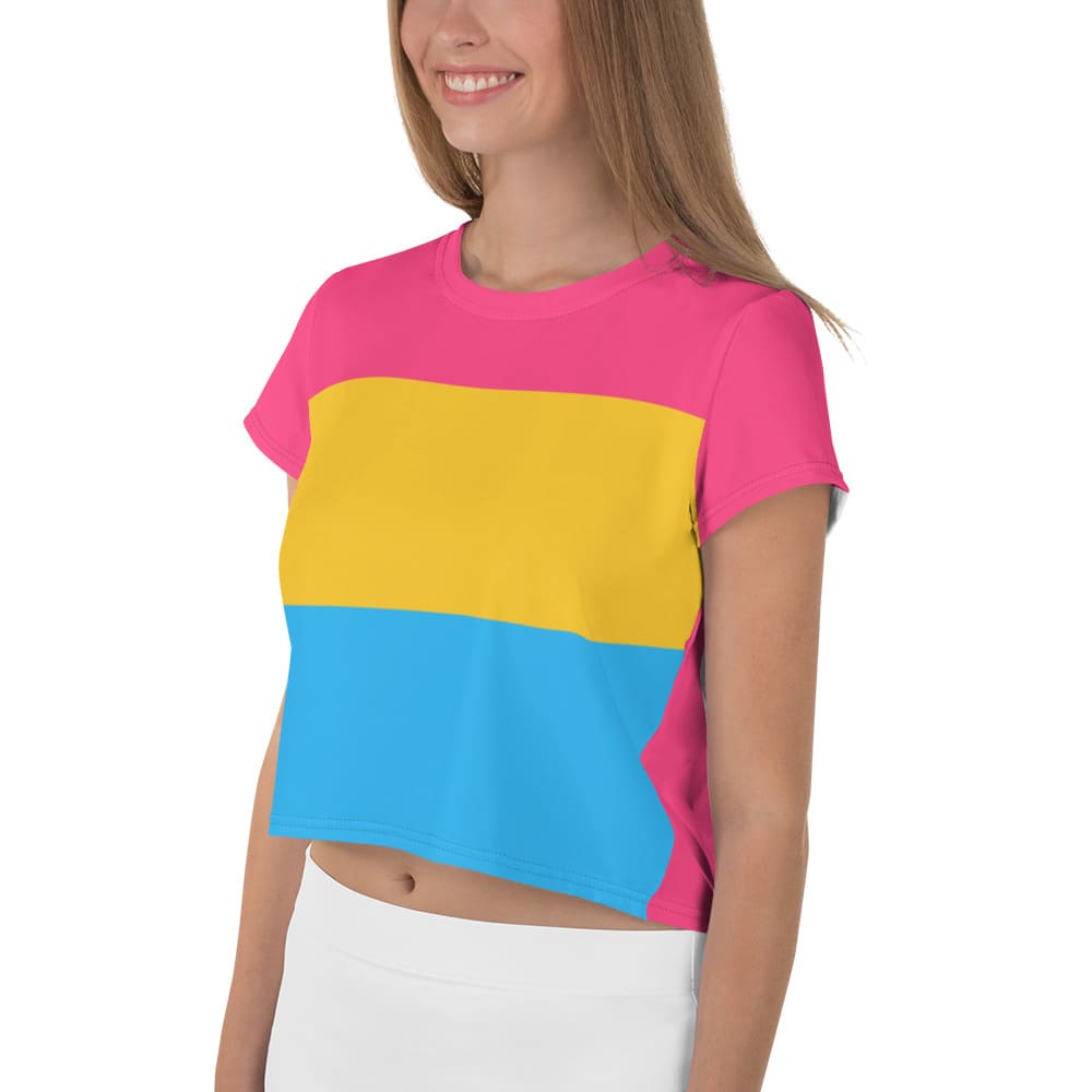pansexual crop top, model 1 left