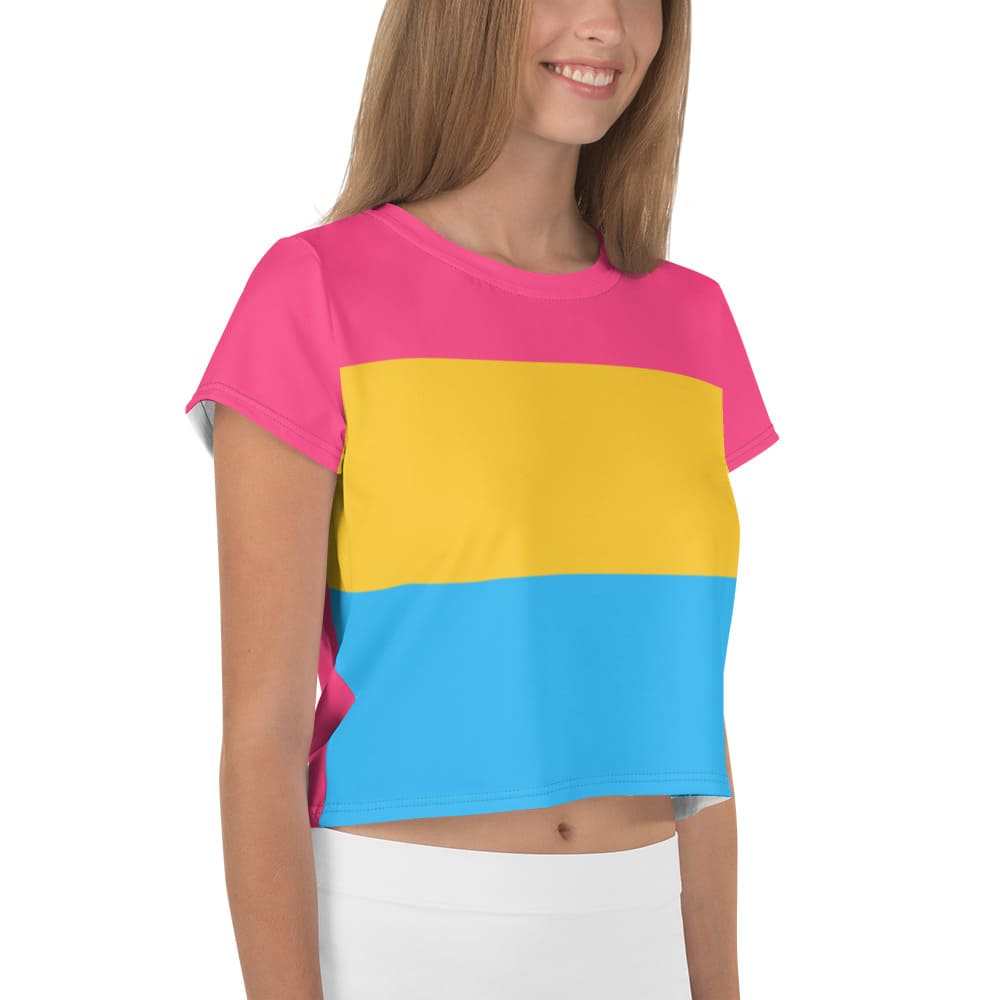 pansexual crop top, model 1 right