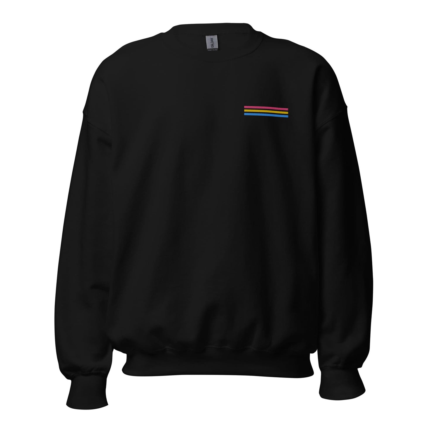 pansexual sweatshirt, subtle pan pride flag embroidered pocket design sweater, hang