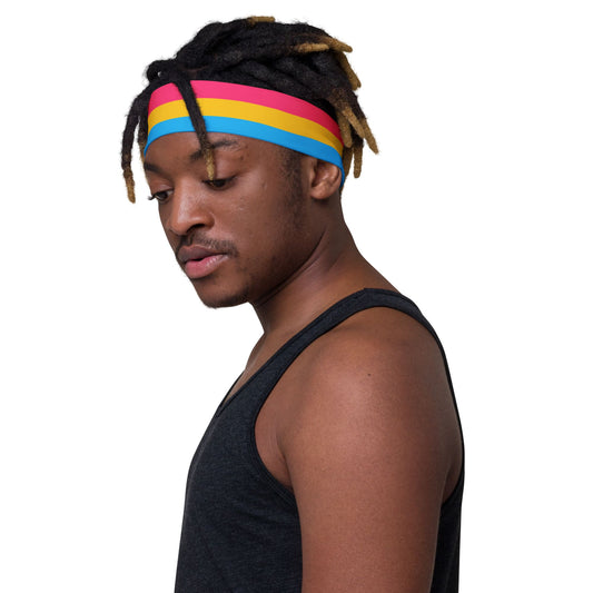 pansexual headband, in use