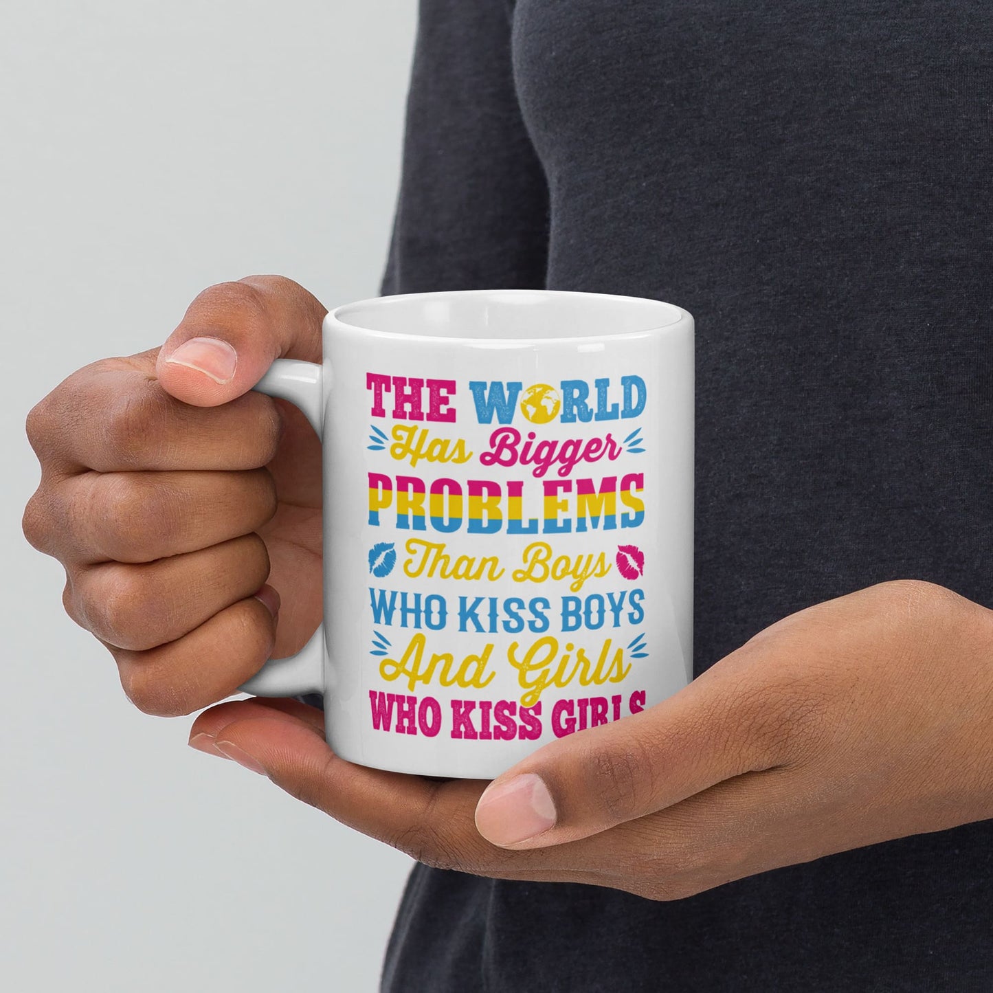 pansexual mug, statement pan pride coffee or tea cup zoom