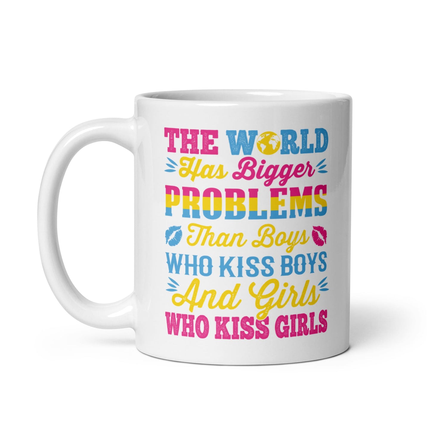 pansexual mug, statement pan pride coffee or tea cup left
