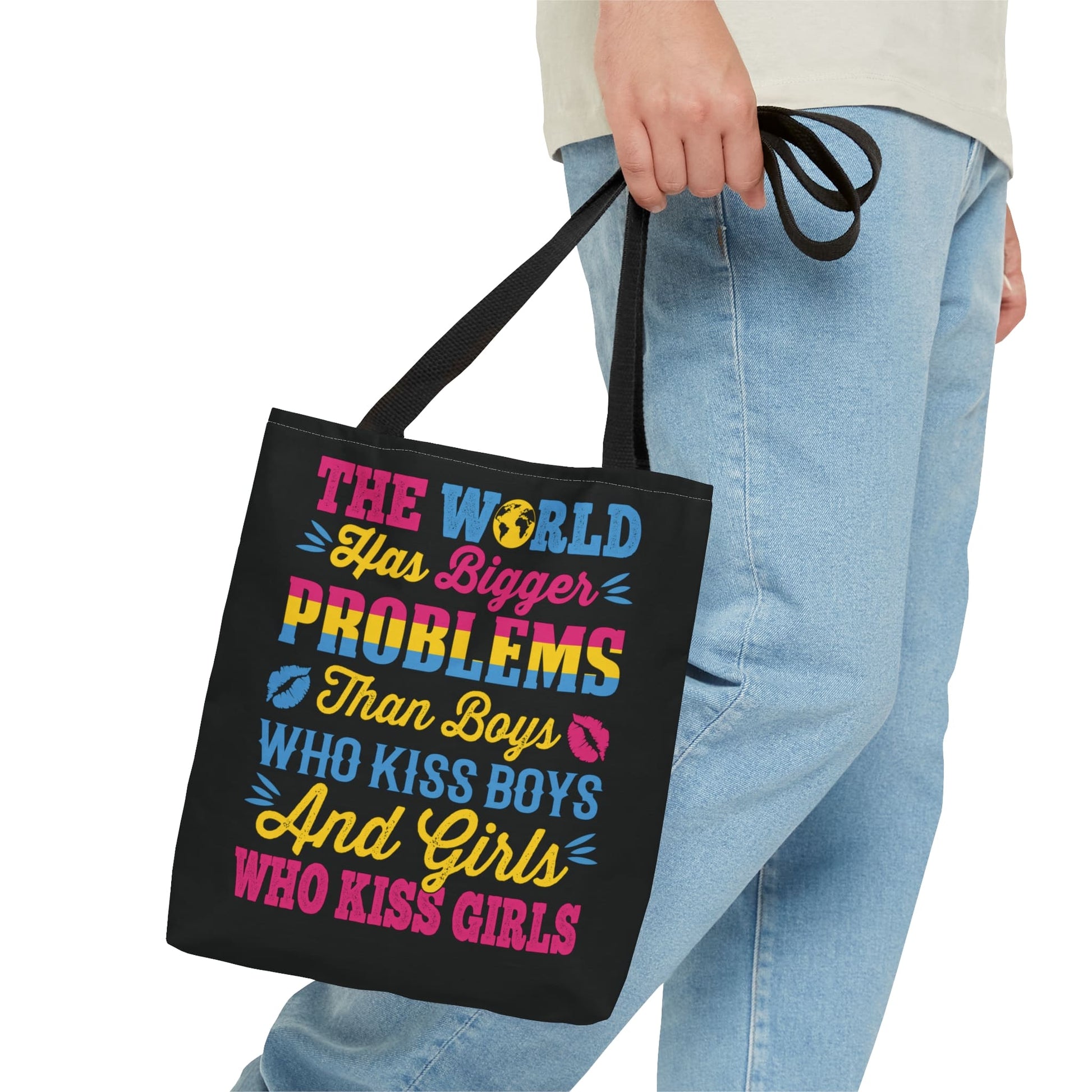 pansexual tote bag, statement pan pride bag, small