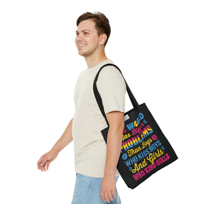 pansexual tote bag, statement pan pride bag, medium