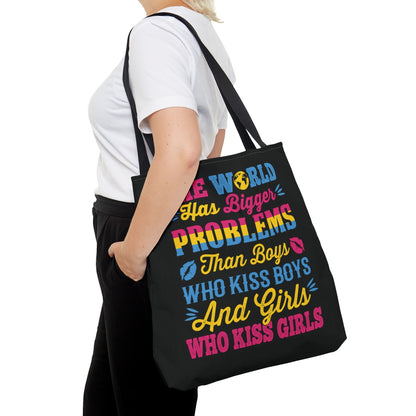 pansexual tote bag, statement pan pride bag, large