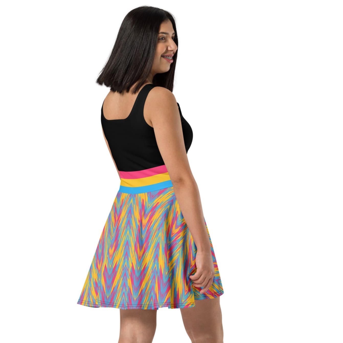 pansexual dress, subtle pan pride clothing, right