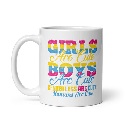 pansexual mug, funny pan pride coffee or tea cup left