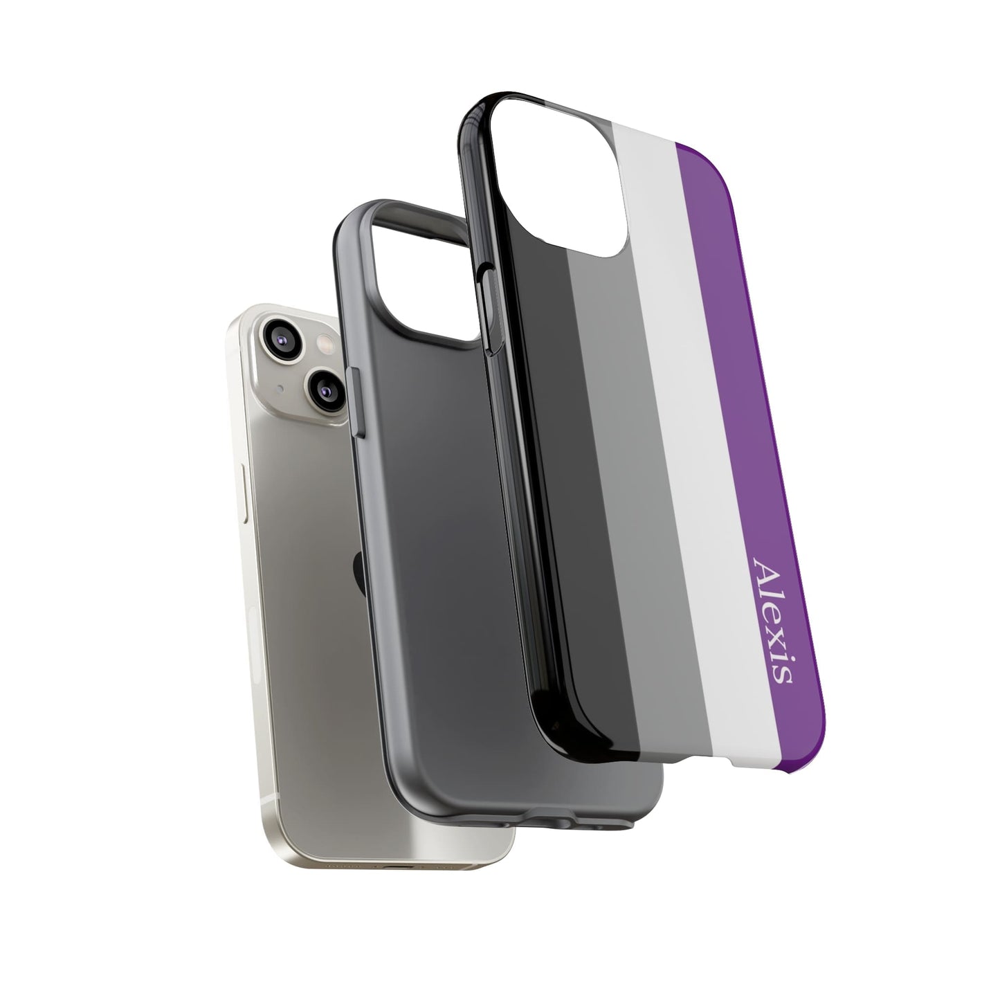 asexual flag phone case, layers