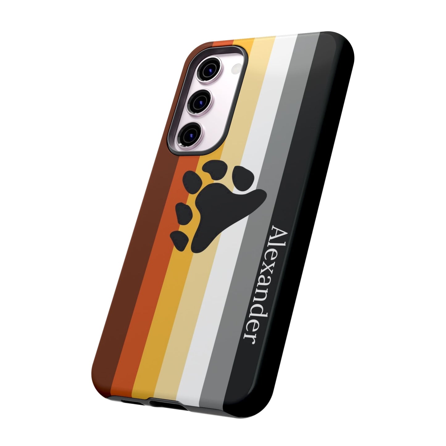 personalised bear pride flag phone case, side
