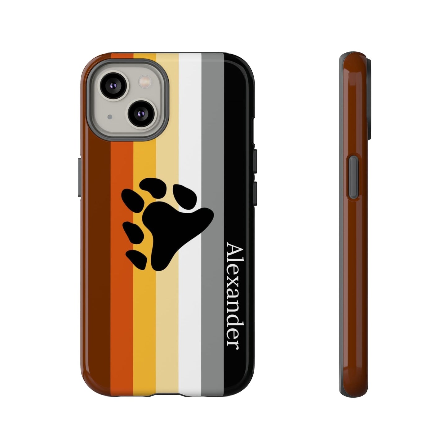 personalised bear pride flag phone case, front