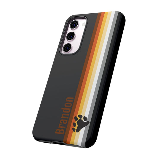 bear pride phone case, customize with your name, gay bear tough case, tilt