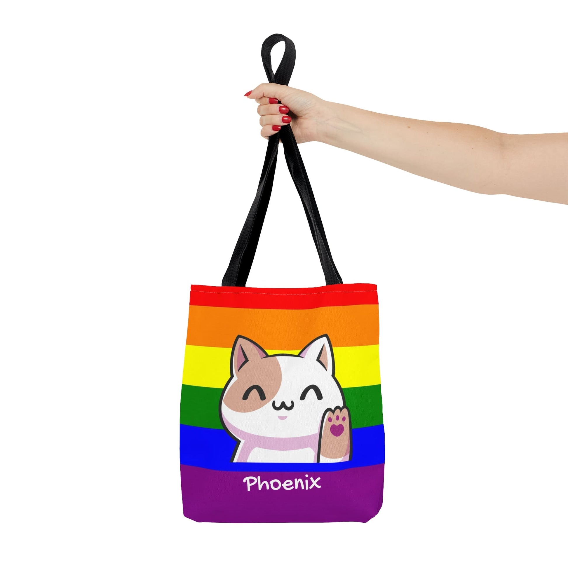 custom LGBT rainbow pride tote bag, small