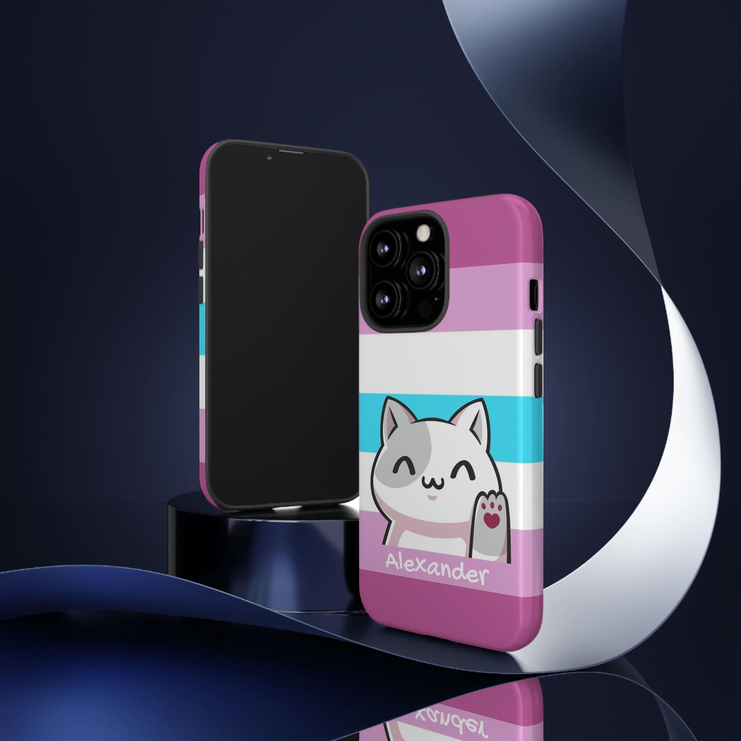 personalised femboy phone case kawaii cat, tilt