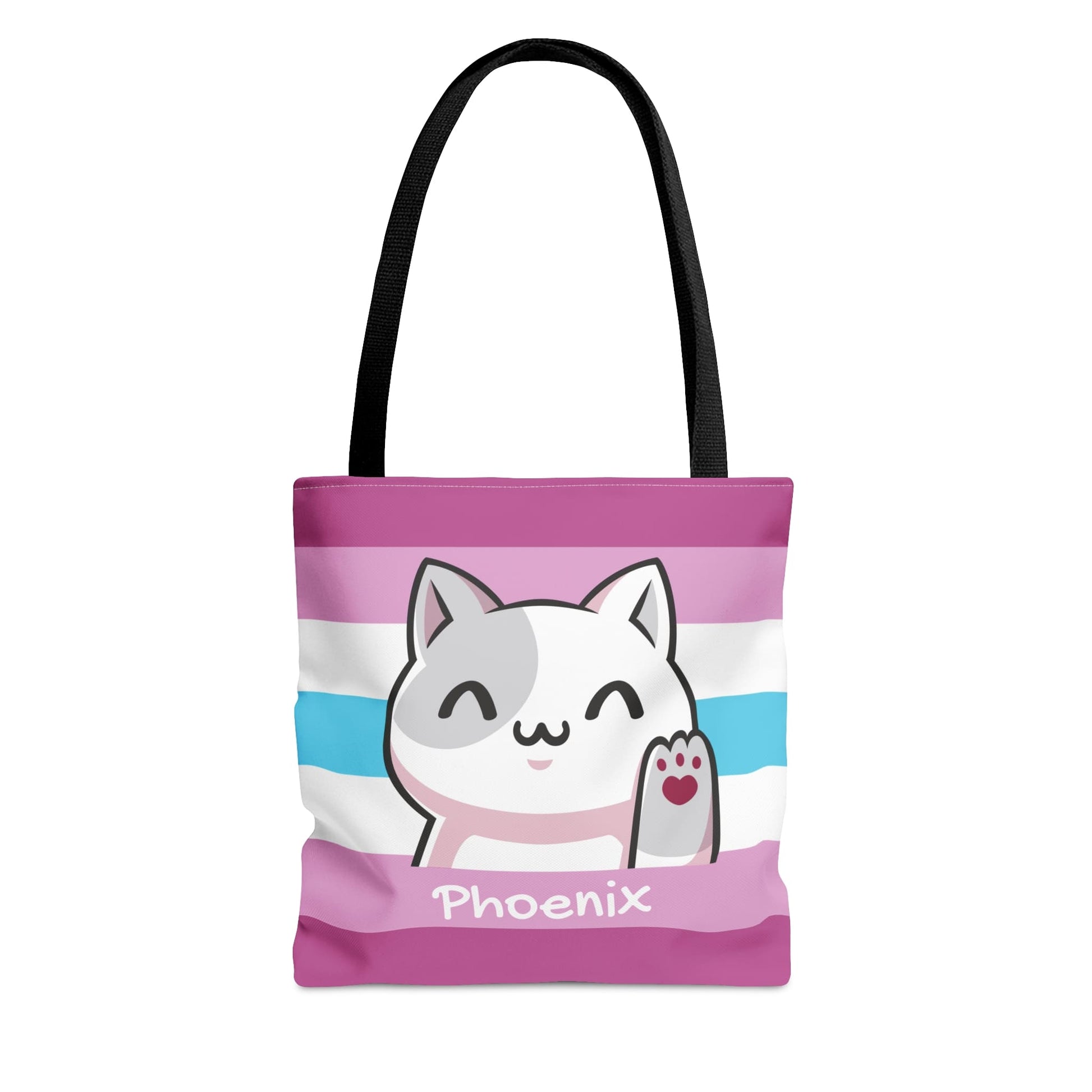 femboy tote bag, custom cute cat bag, front