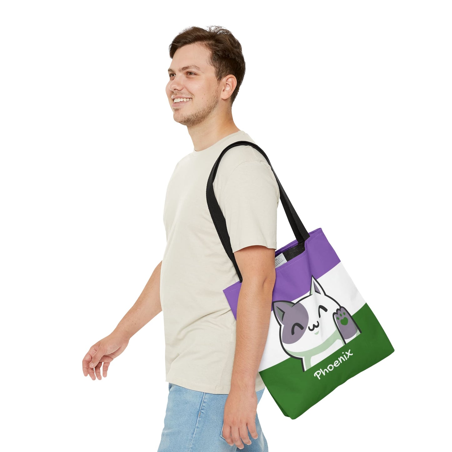 custom genderqueer tote bag, medium