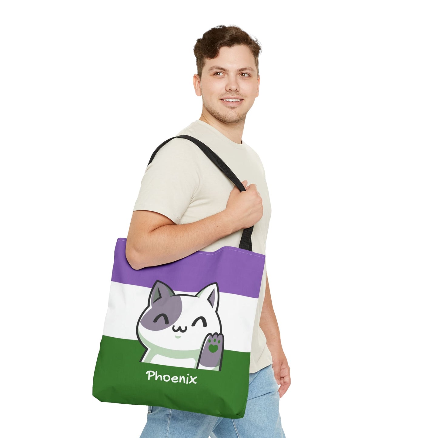 custom genderqueer tote bag, large
