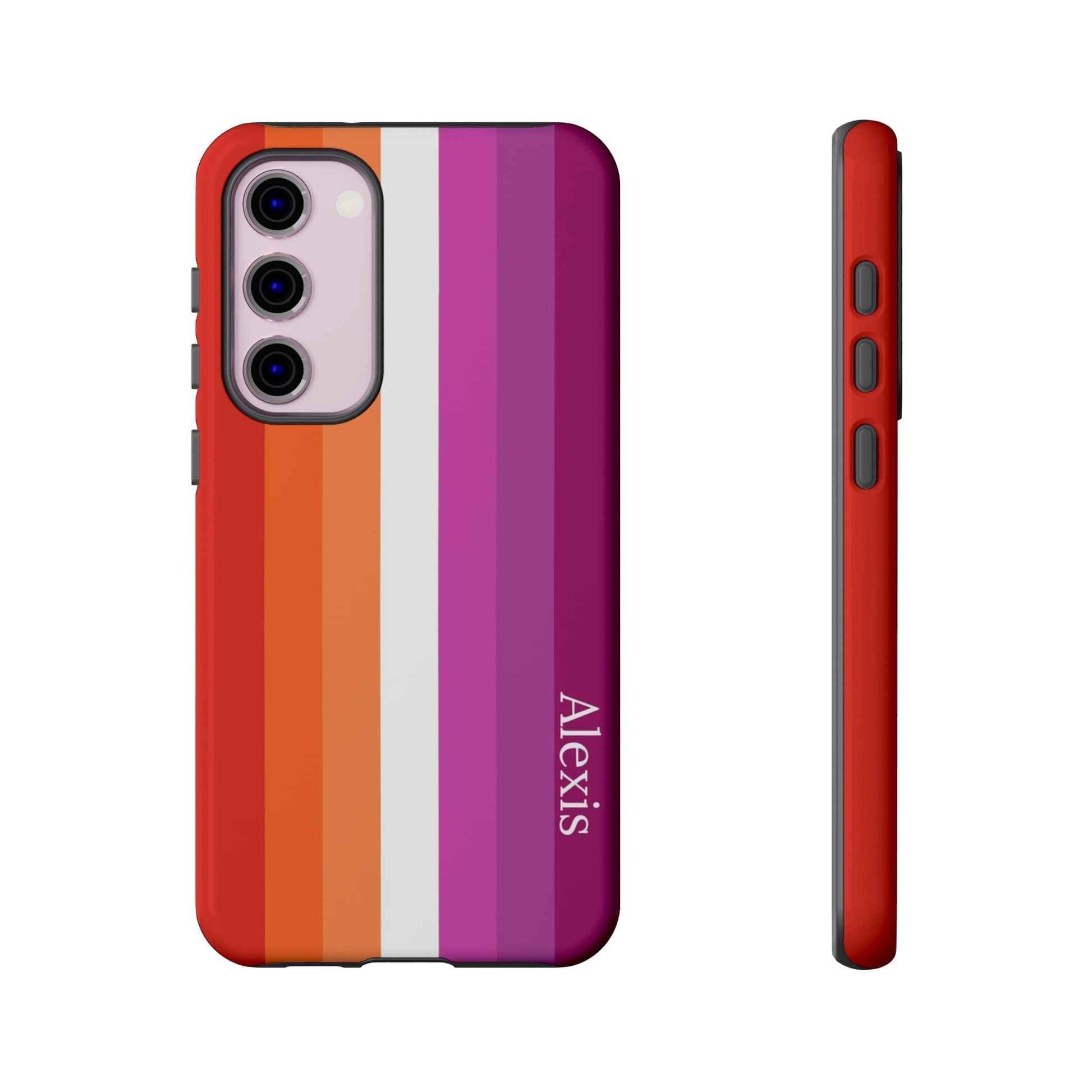 lesbian sunset flag phone case, front