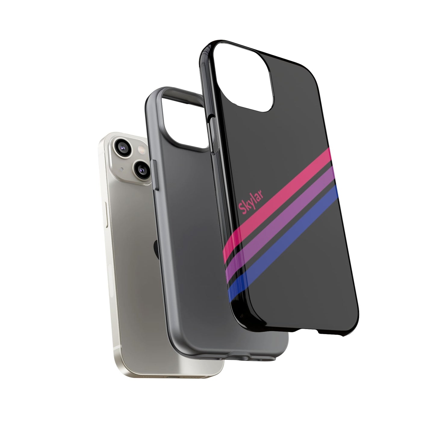 personalised bisexual phone case, layers