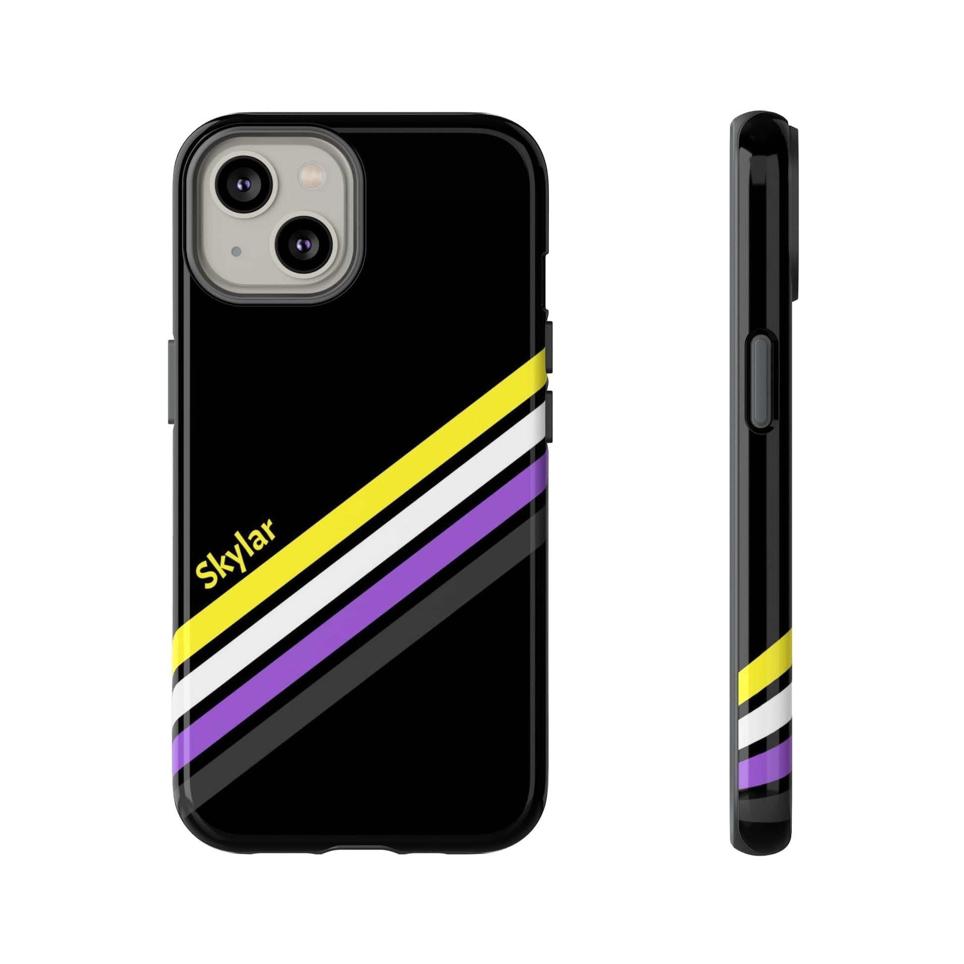 non binary phone case personalized, front