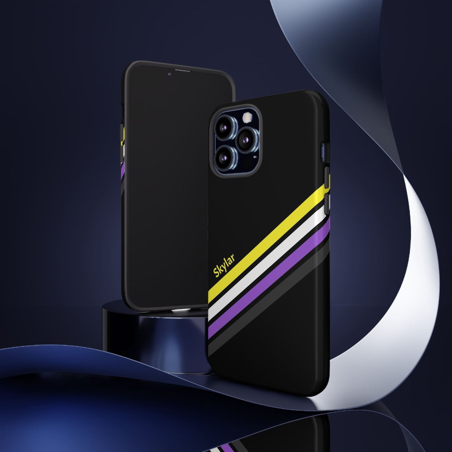 personalized nonbinary phone case, tilt