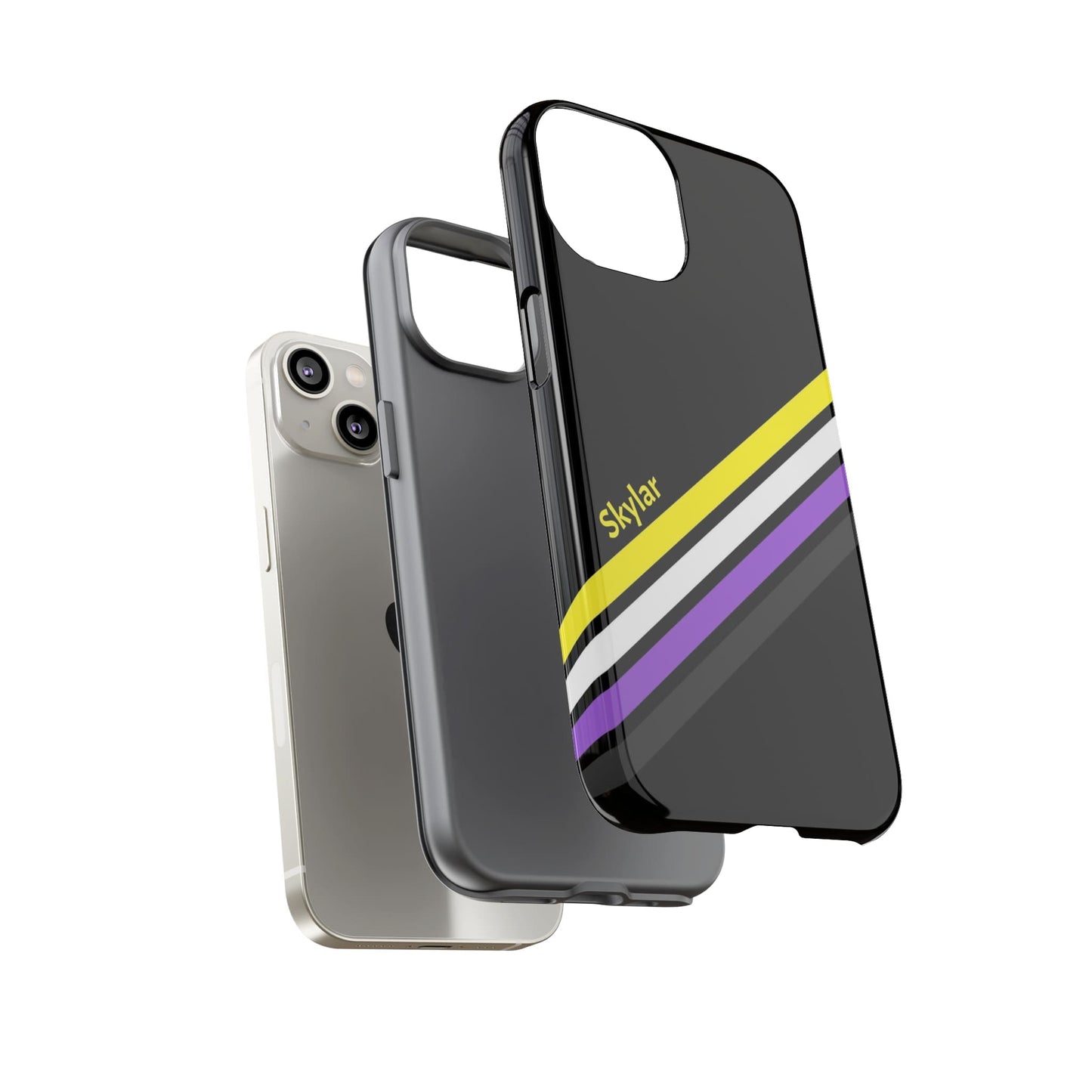 personalized nonbinary phone case, layers