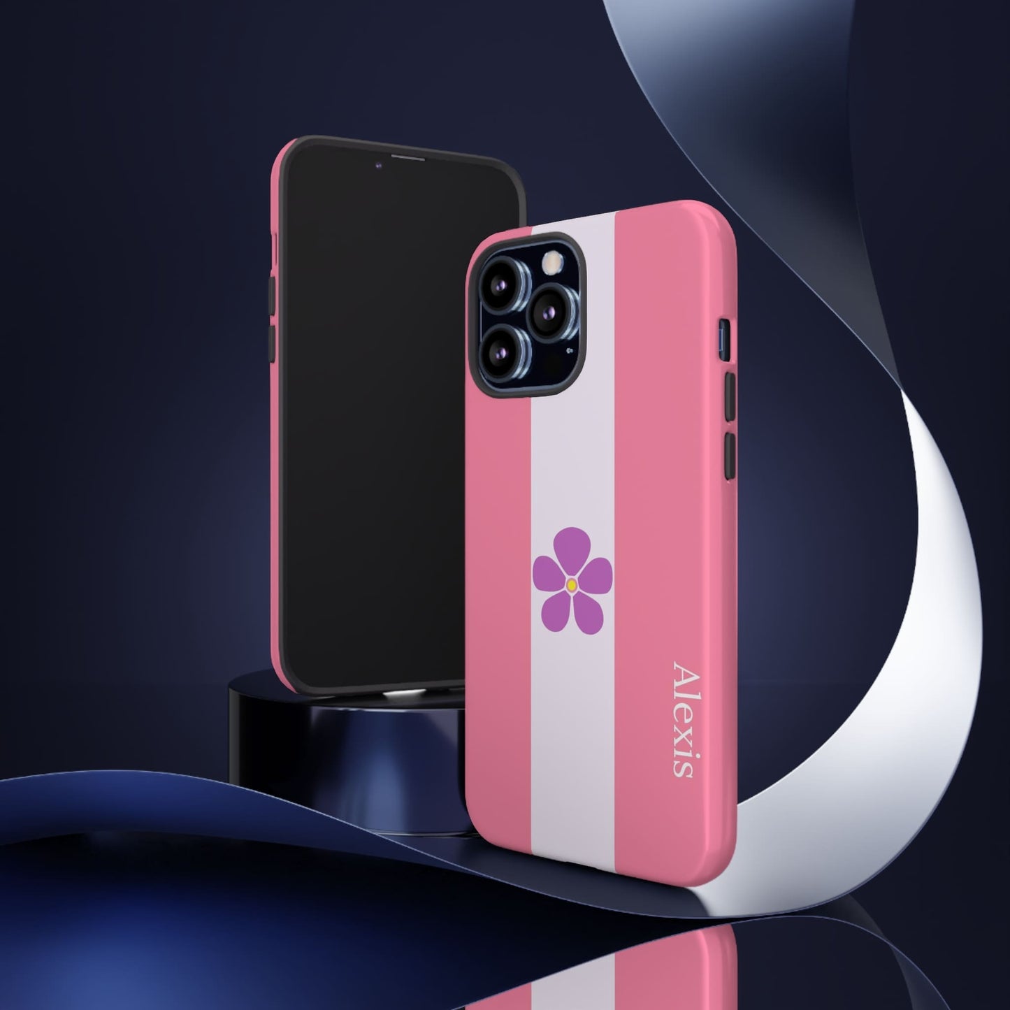 personalised sapphic flag phone case, tilt