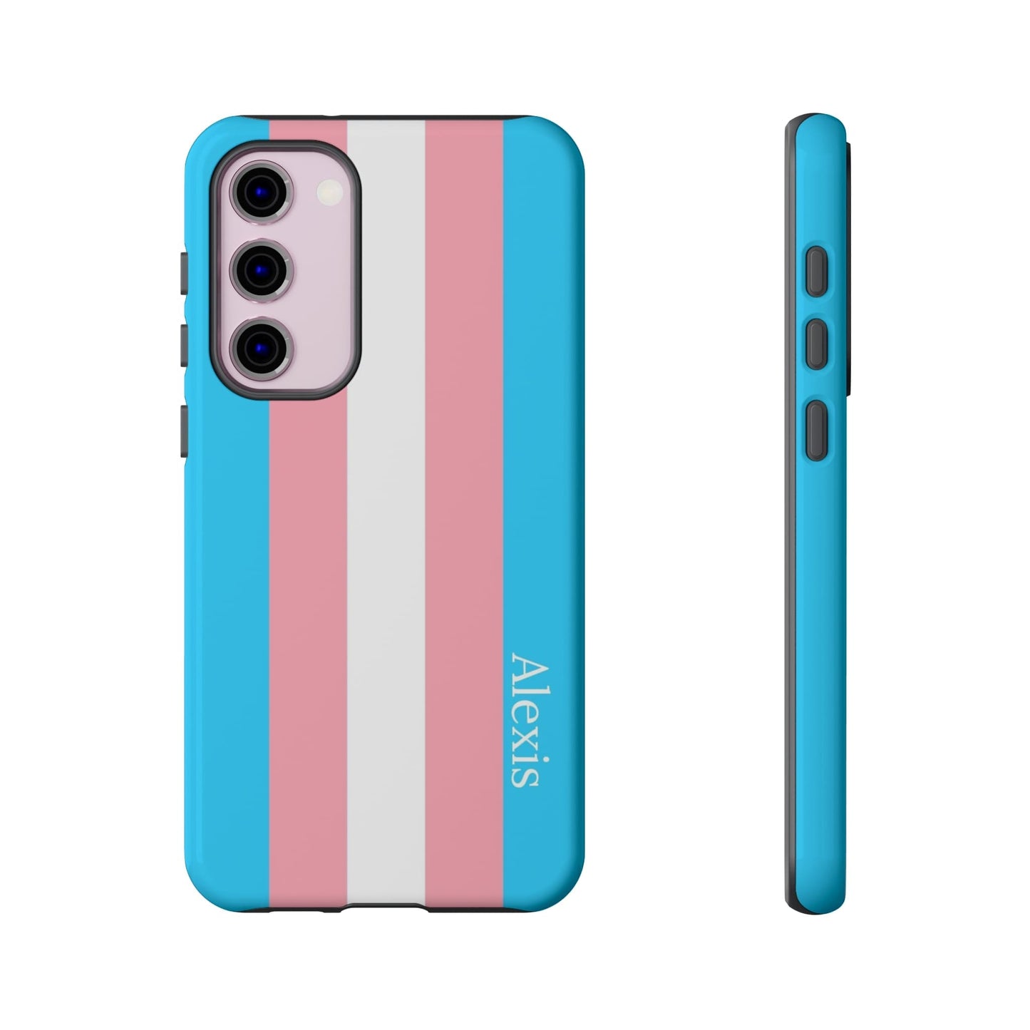 personalised transgender flag phone case, front